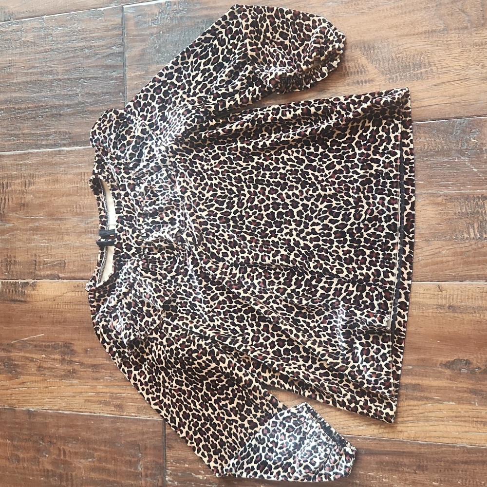 Crewcuts velour cheetah blouse